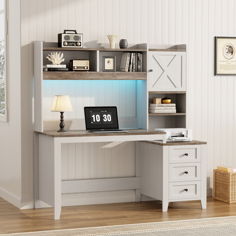 Bureau d'ordinateur en bois Farmhouse