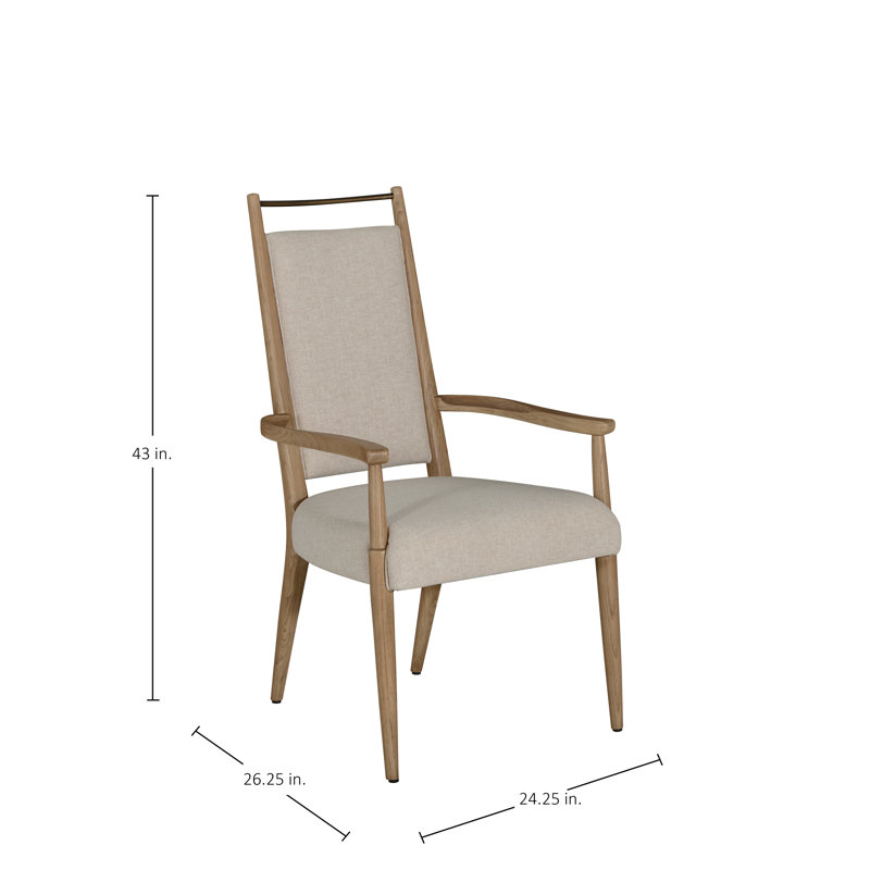 Highland Oak High Back Dining Arm Chair, Dawn
