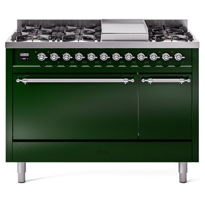 ILVE Nostalgie II 48 in Dual Fuel Range, 8 Burner, Griddle
