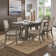 Cipolla 72" Wood Finish Rectangular Dining Set - 7-Piece, Dining Table, Beige Fabric Arm Chairs And Side Chairs