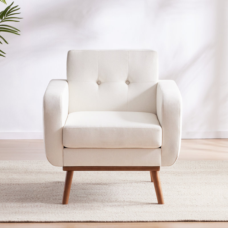 Analeah Upholstered Armchair, Beige Polyester
