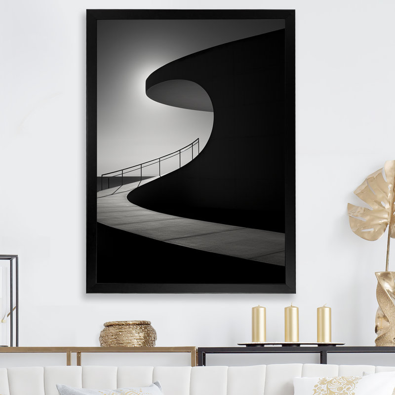 Mimalisme, bâtiment, paysage, impressions sur toile, H 32 po x l 16 po x P 1 po, Cadre simple noir