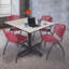 Table de salle de repos carrée Nicklo, chaises empilables 4 M-32668299-32668306-40142456