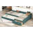 Upholstered Double Twin Size Daybed With Trundle And Drawer, Green