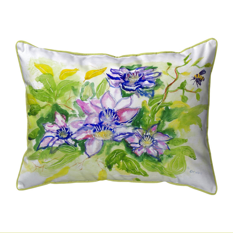 Floral Outdoor Throw Pillow, 16" H x 20" W