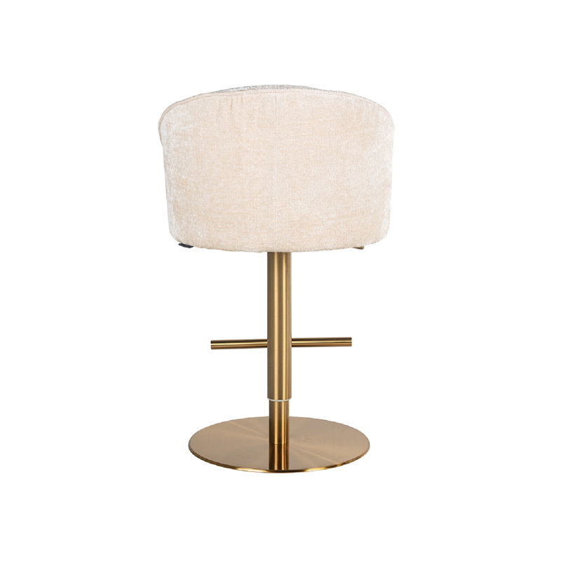 Zabi Swivel Adjustable Height Bar Stool, White