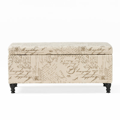 Meuble de rangement en lin beige, structure en bois, élément d'appoint, siège au design décontracté et fonctionnel avec rangement intégré - Tissu, ornement de base polyvalent et tendance
