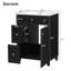 Armoire de meuble-lavabo 24 po avec lavabo en céramique, 2 tiroirs, 1 porte-1670943216