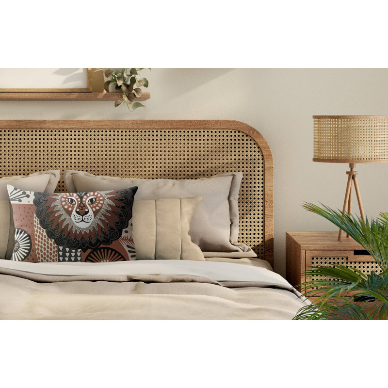 Ola Microsuede Rectangular Pillow, Brown/Gray/Beige