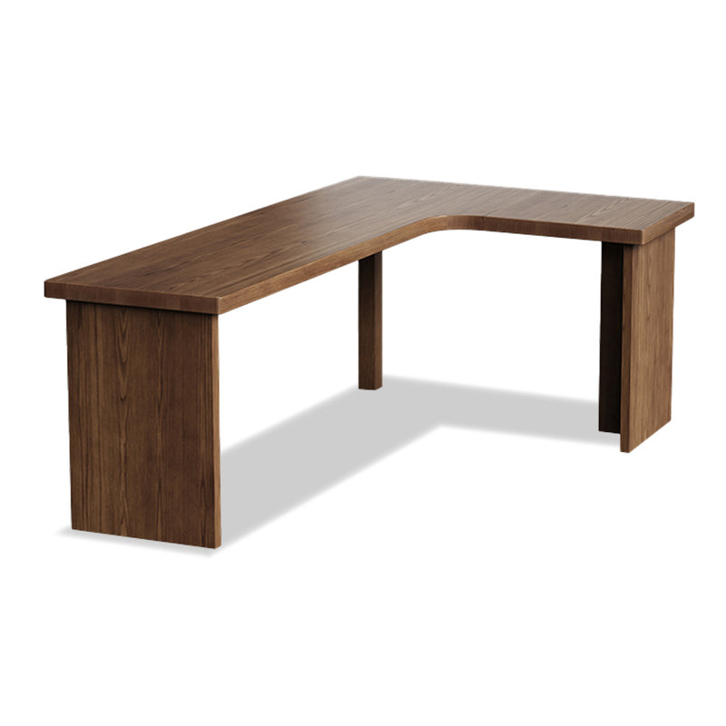 Bureau simple en bois massif en forme de L Simple, H 29,53 po x l 55,12 po x P 47,24 po
