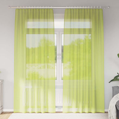 Voile Curtains With Rod Pockets 2 Pcs