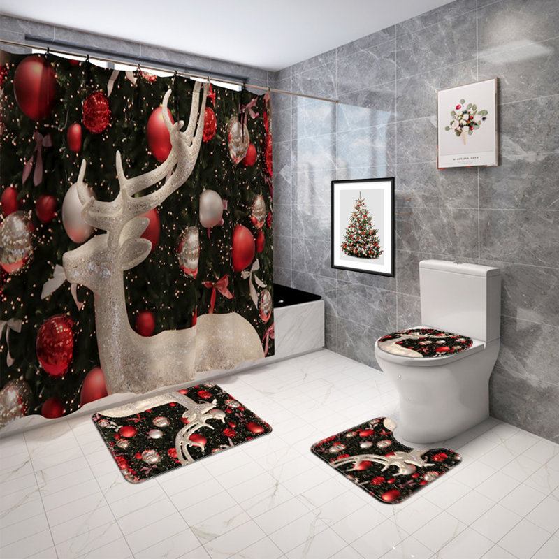 Rideau de douche avec crochets Jovann inclus