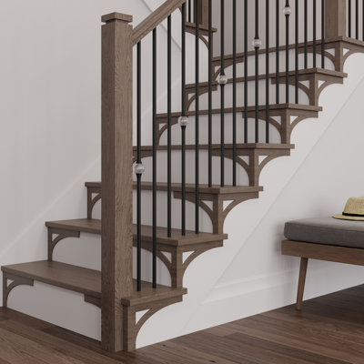 Embossed Oak Right Hand Stair Bracket