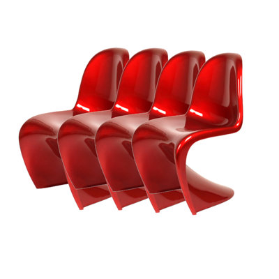Simple Painted ABS Plastic Steel Accent Chairs