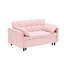 Lit pliant rose - Matériau de rembourrage en éponge Coussin en tissu réglable et respirant Structure en bois massif pour la chambre à coucher