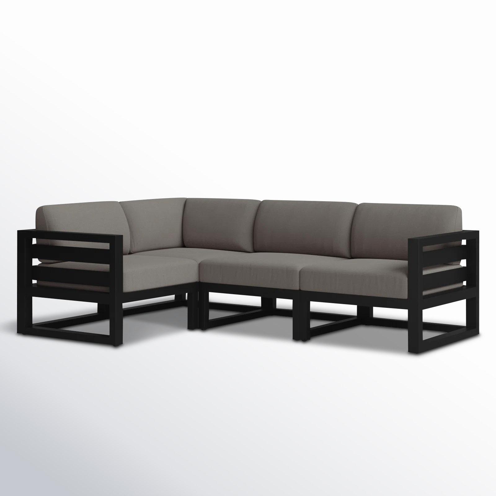 Smith 32" Sunbrella® Patio Sectional, Canvas Charcoal, Black
