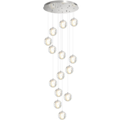 12-Light Modern Led Crystal Chandelier Gold