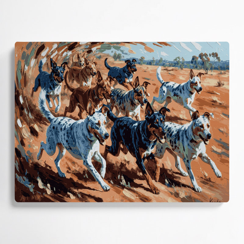 «Dogs Koolie», art mural en métal brun, H 11 po x l 14 po