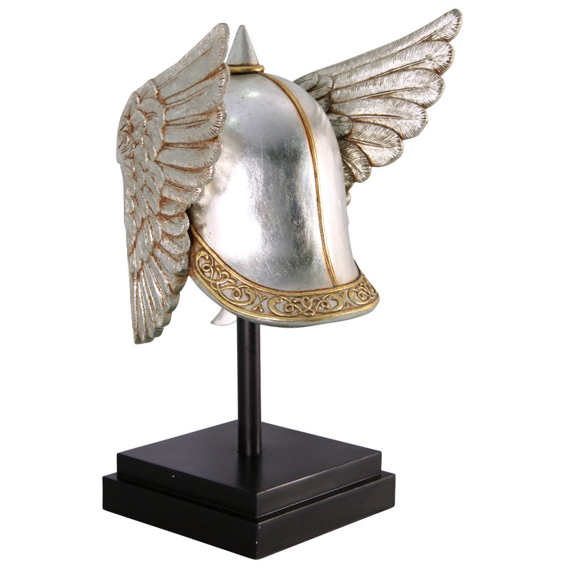 Valkyrie Helmet Statue upon Museum Mount Sculpture