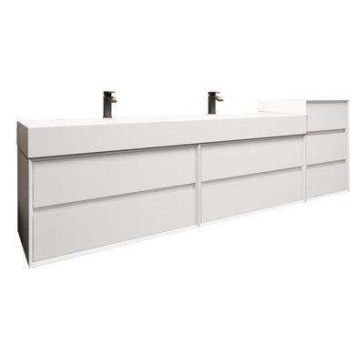 Albizu 79" Wall-Mounted Double Bathroom Vanity