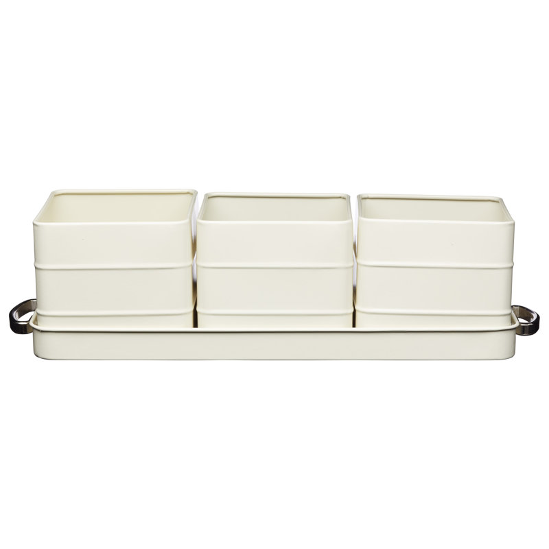 3 Piece Metal Window Box Planter Set