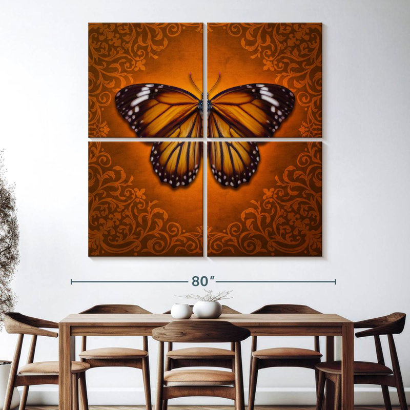 Brampt Ornate Monarch Butterfly, 74" H x 74" W
