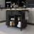 39.8" Rubber Wood Drop-Leaf Countertop Kitchen Cart With Open Storage And 5 Wheels-19209852