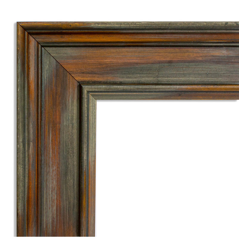 Flat Mirror, 27.88" H x 33.88" W, Brown
