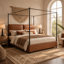 Upholstered Vegan Leather Bed