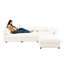 Élégant 3 avec tissu chenille et rangement blanc pur pour une assise confortable-375745267-375745278