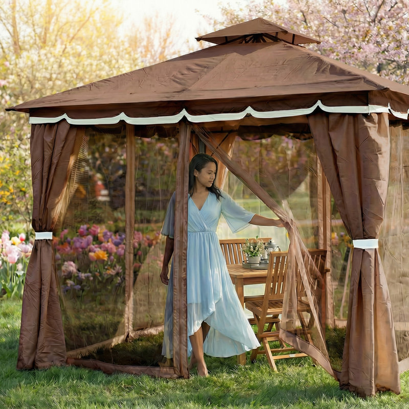 Pavillon de jardin 10 pi Lavely, Brun