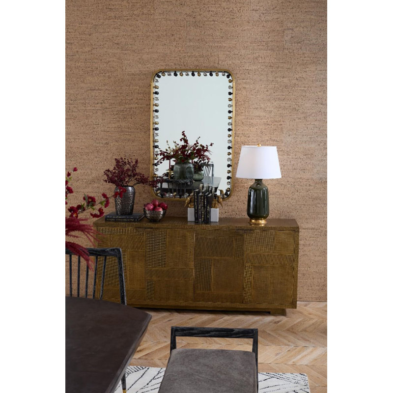 Zoe Rectangle Brass Mirror