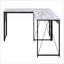 Bureau d'écriture de style rustique industriel de 35,5 po avec base en métal, blanc antique et amp; Noir | Bois et métal-2013338836