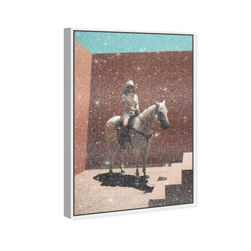 Cowgirl Surreal II Print by Oliver Gal, 11"H x 16"W, White Floater Frame