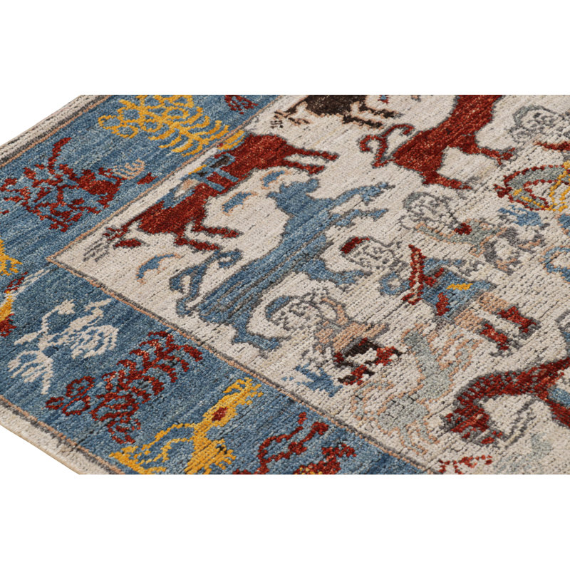 Rug & Kilim’S Modern Burano Rug With Colorful Horse And Rider Pictorials