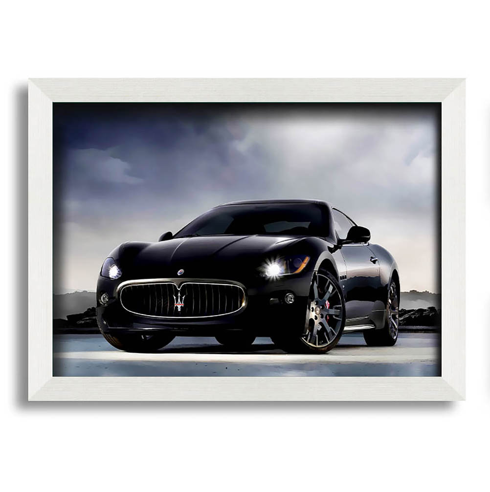 Maserati Black Beauty - Einzelner Bilderrahmen Kunstdrucke