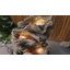 Fontaine d'extérieur en bois flottant naturel avec lumières DEL et pompe certifiée ETL - Cascade de jardin à plusieurs niveaux