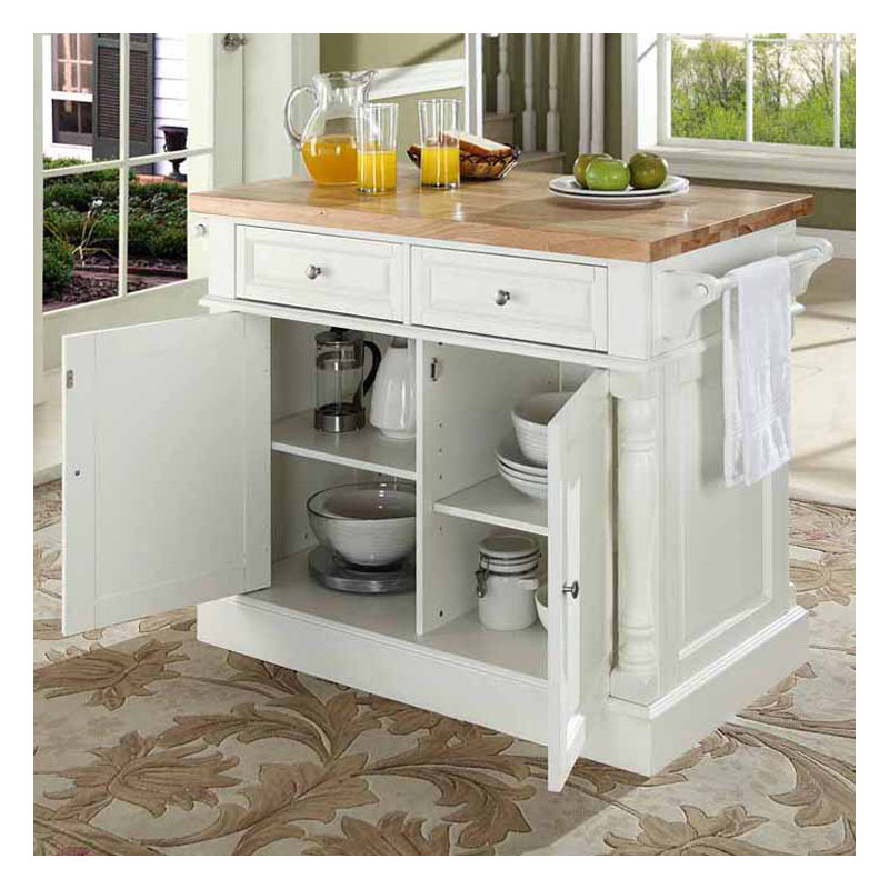 Diamondback Kitchen Island, White