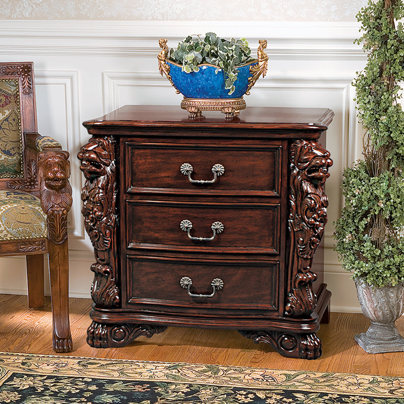 Lord Raffles Solid Wood Top 3 - Drawer End Table