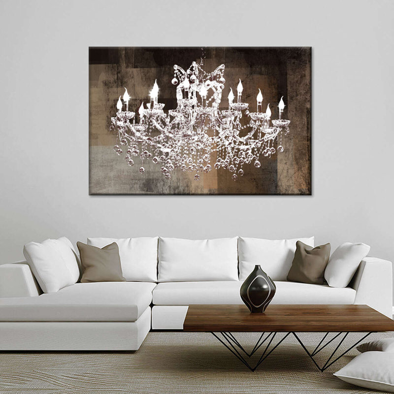 «Old Crystal Chandelier», reproduction sur toile tendue, H 24 po x l 36 po x P 1,25 po