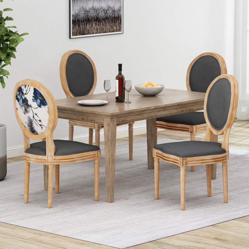 Chaises d'appoint rembourrées, Naturel, Gris foncé