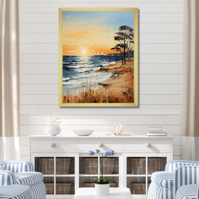 Coastalbeach Beach Bliss Pointillism I - Nautique et plage, salon d'art mural