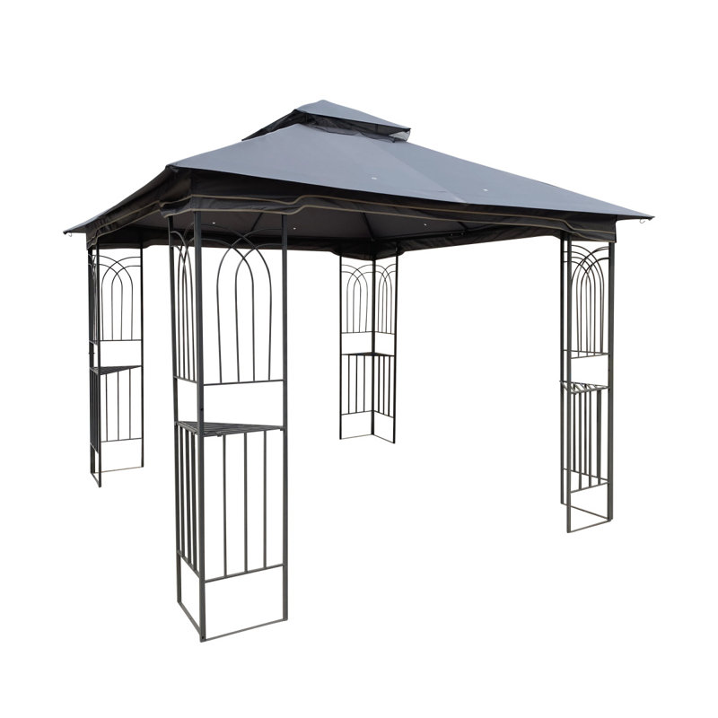 Outdoor Metal Patio Gazebo, Gray