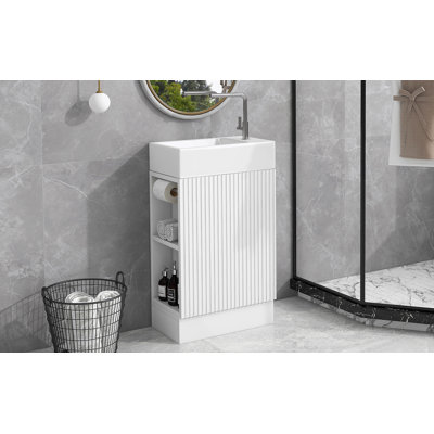 Bathroom Vanity With Sink, Bathroom Vanity Cabinet With Two-Tier Reversible Shelf