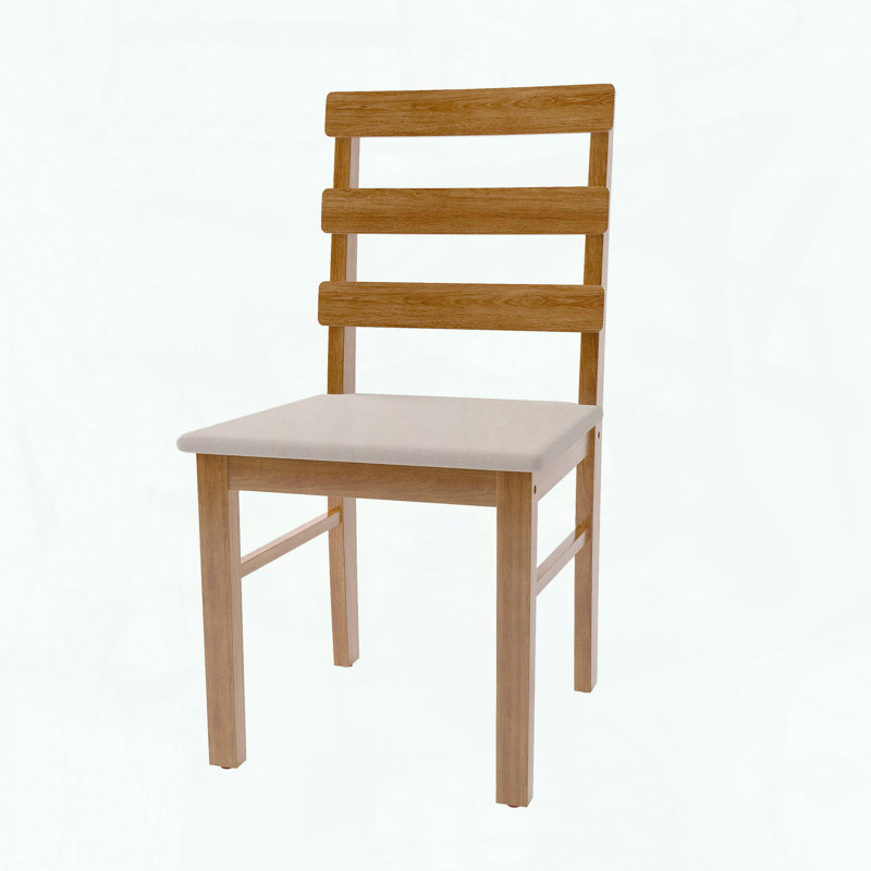 Chaise de salle à manger de style scandinave - couleur bois original - assise rembourrée, Teck