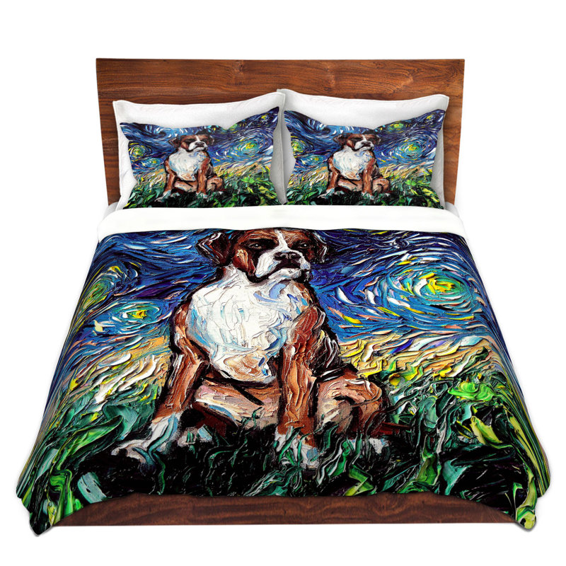 Ensembles de housses de couette DiaNoche en microfibre par Aja Ann - Boxer Dog