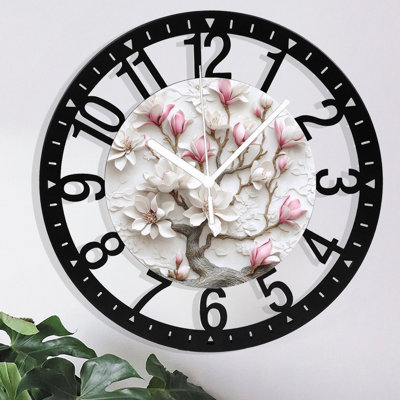 Metal Wall Clock for Living Room -10" Forest Path Lined With  Silent Non Ticking,Battery Operated, Antique Clocks for Farmhouse,Bedroom,Kitchen - Arabic Numerals