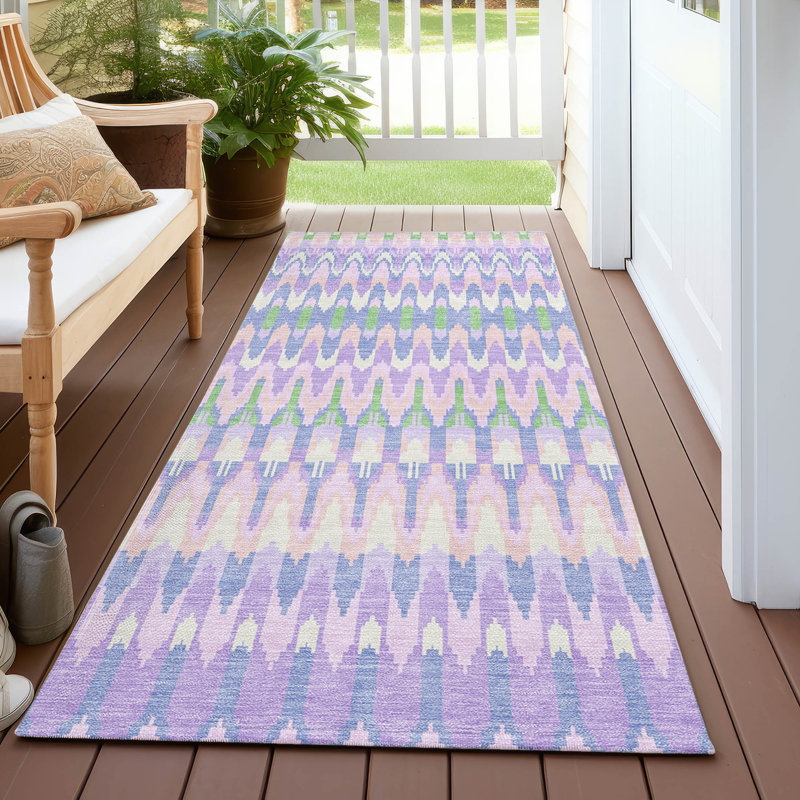 Malek Washable Abstract Indoor / Outdoor Rug, Runner 2'3" x 7'6"