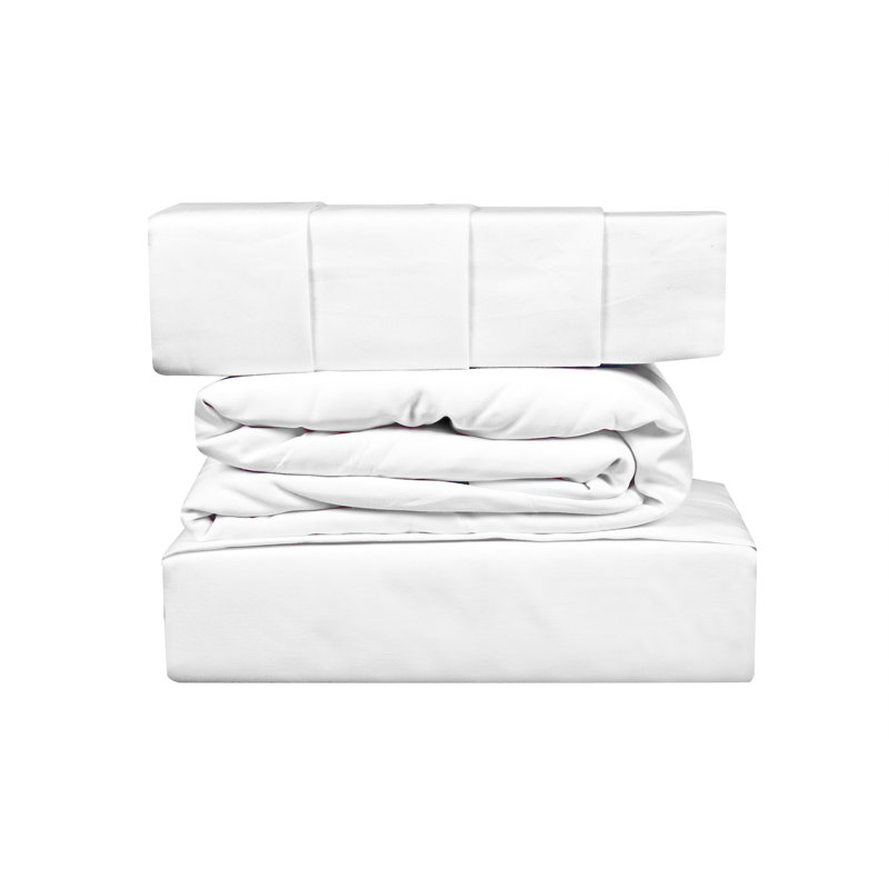 Ensemble de draps 100% coton 800 fils, Grand, Blanc