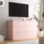 Commode double 6 tiroirs, l 47,3 po avec tiroirs profonds pour chambre à coucher-577499433